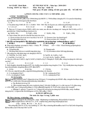 Kì thi học kì II - Năm học 2010-2011 môn Hóa học - Khối 10 thời gian 45 phút